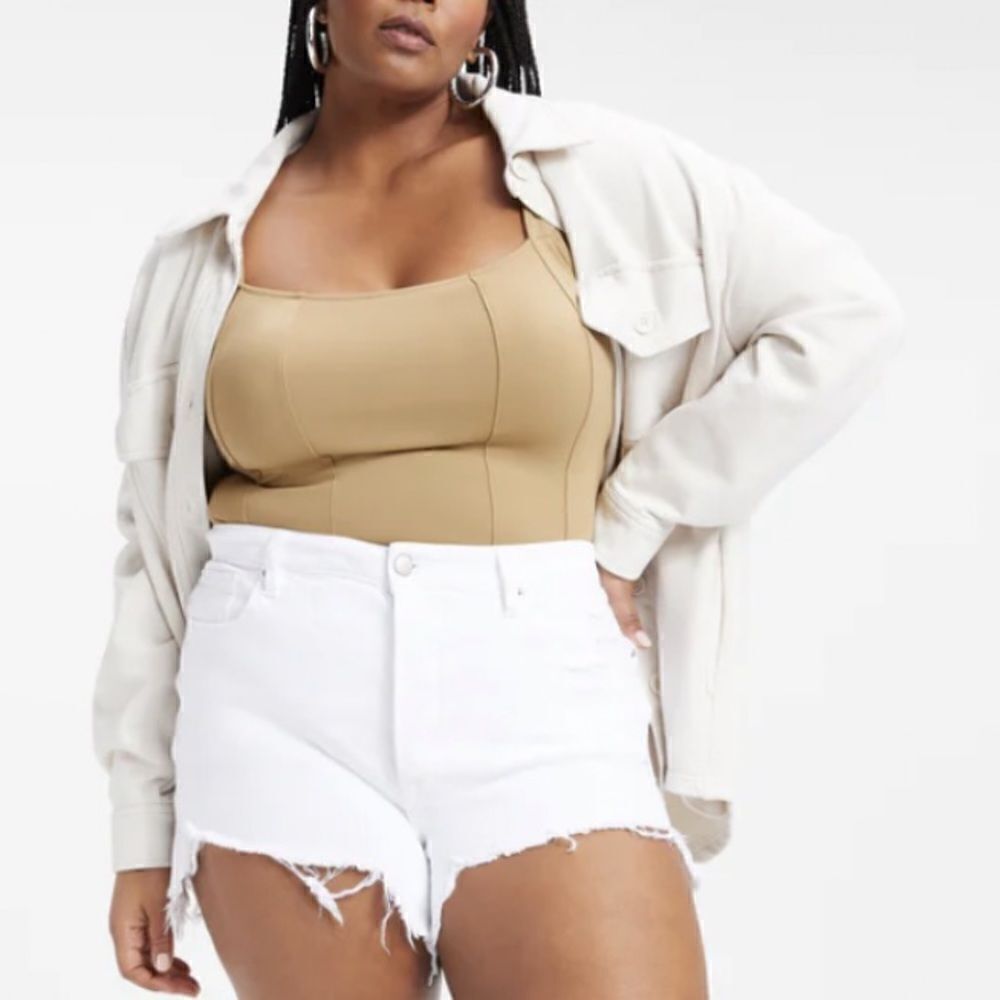 Good American White Denim Shorts Sz 24 NWT